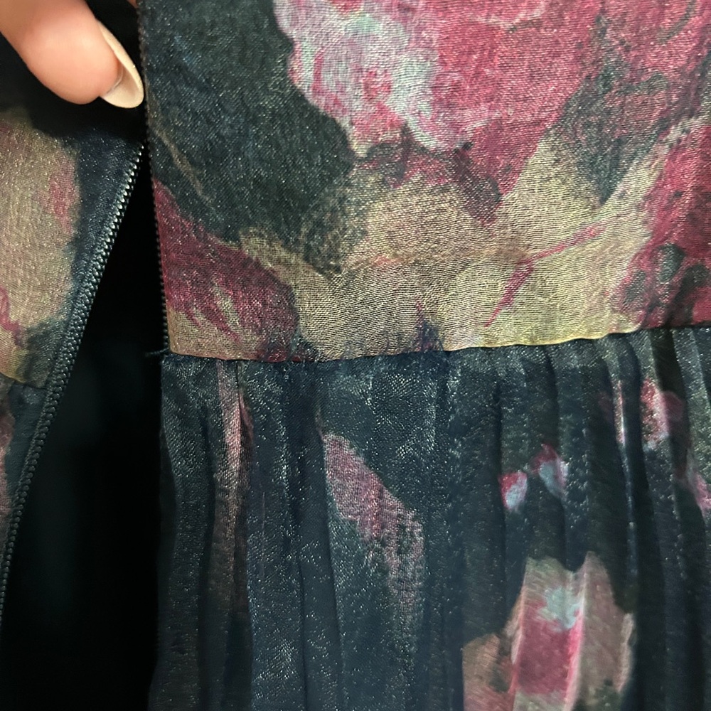 ππ©· Lulus Alluring Invite Midnight Blue Floral Pleated Bustier Dress - XL ππ©· - Picture 10 of 10